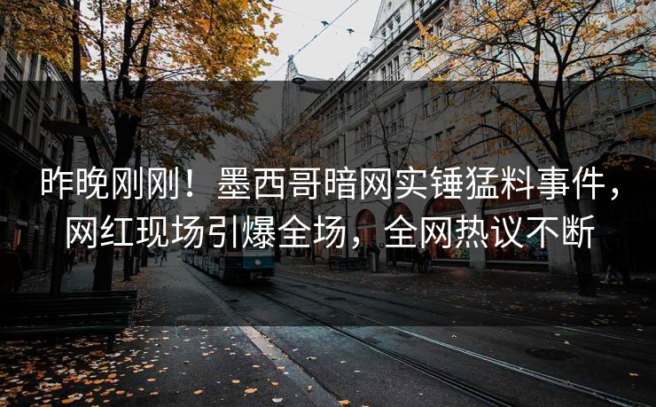 昨晚刚刚！墨西哥暗网实锤猛料事件，网红现场引爆全场，全网热议不断