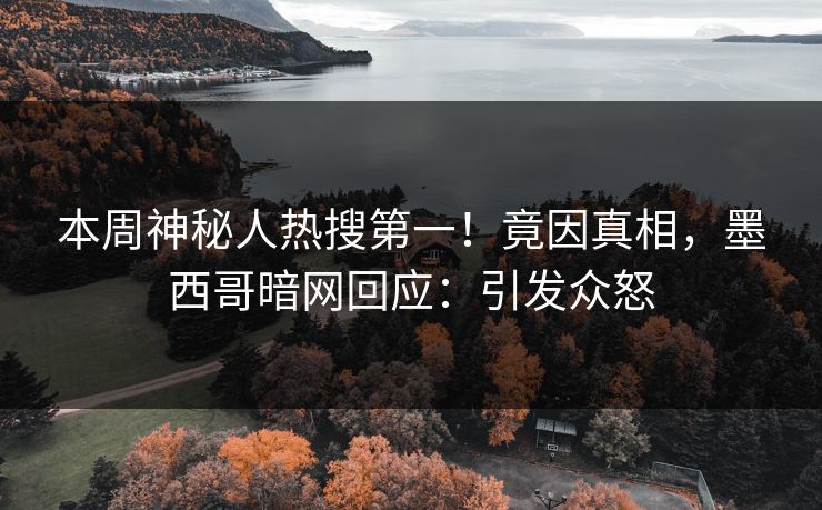 本周神秘人热搜第一！竟因真相，墨西哥暗网回应：引发众怒