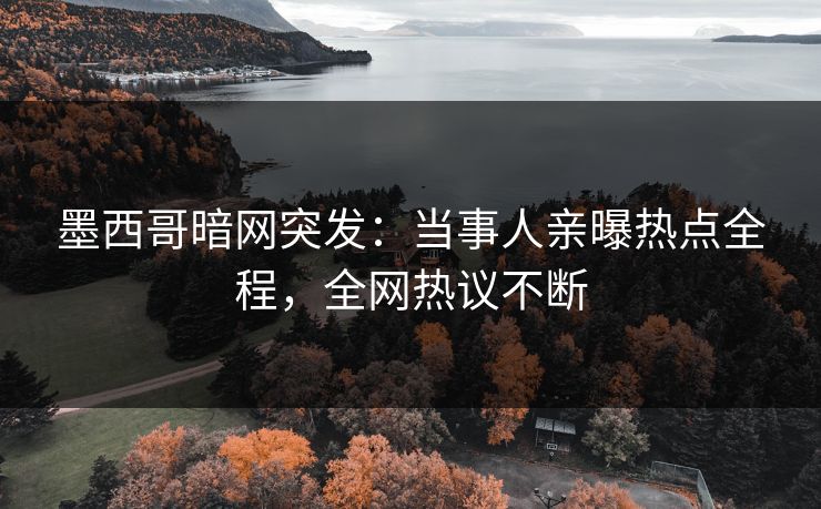 墨西哥暗网突发：当事人亲曝热点全程，全网热议不断