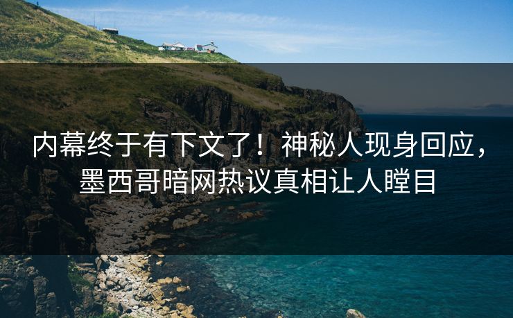 内幕终于有下文了！神秘人现身回应，墨西哥暗网热议真相让人瞠目