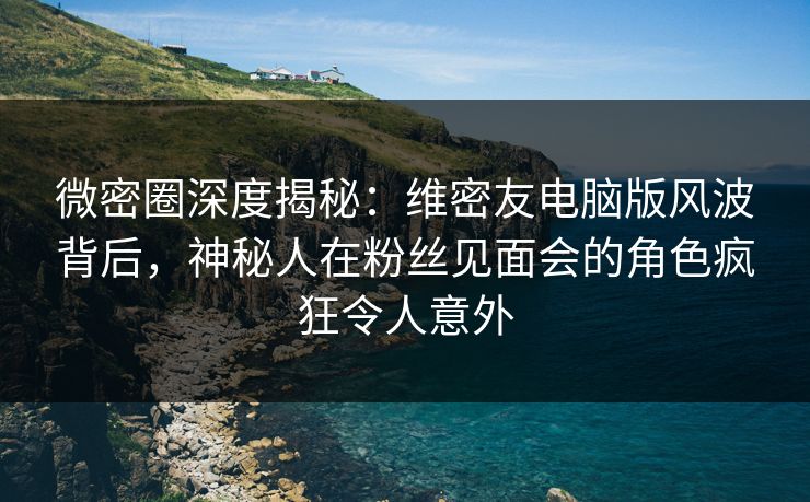 微密圈深度揭秘：维密友电脑版风波背后，神秘人在粉丝见面会的角色疯狂令人意外