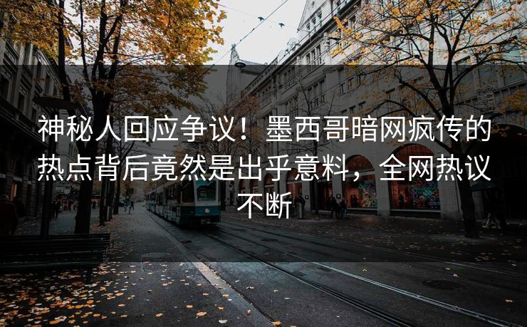 神秘人回应争议！墨西哥暗网疯传的热点背后竟然是出乎意料，全网热议不断