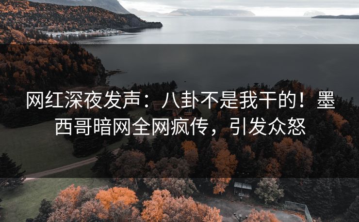 网红深夜发声：八卦不是我干的！墨西哥暗网全网疯传，引发众怒