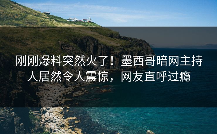刚刚爆料突然火了！墨西哥暗网主持人居然令人震惊，网友直呼过瘾