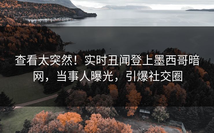 查看太突然！实时丑闻登上墨西哥暗网，当事人曝光，引爆社交圈