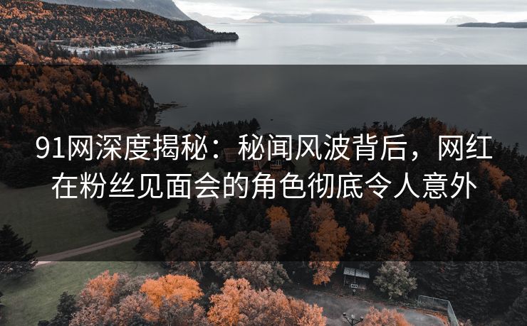 91网深度揭秘：秘闻风波背后，网红在粉丝见面会的角色彻底令人意外